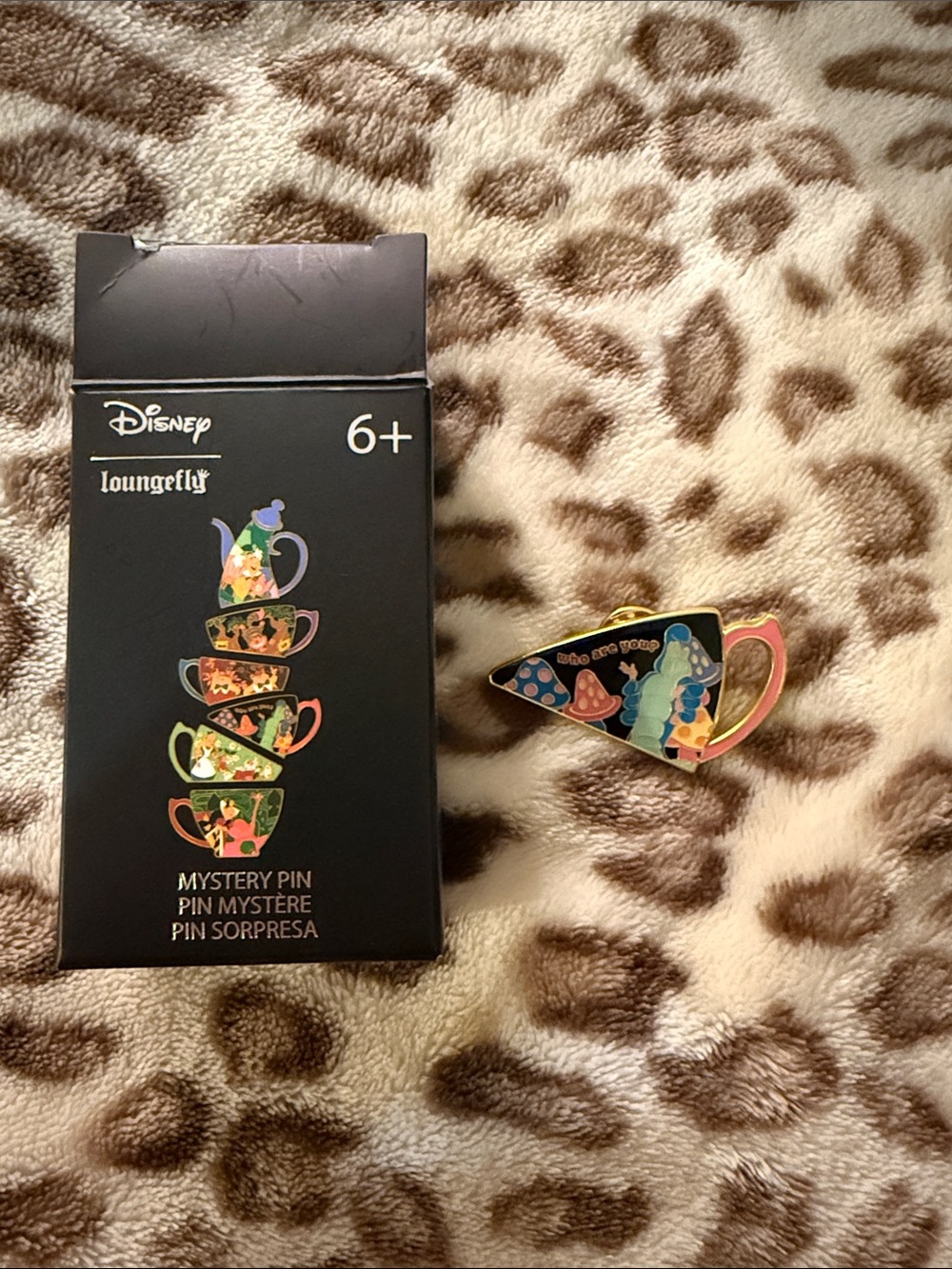 Loungefly Alice Tea Slice Enamel Pin — Black, Pink, Blue, Gold